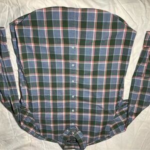 J. Crew Men's Plaid Button-Down Shirt in Green, Blue and Red